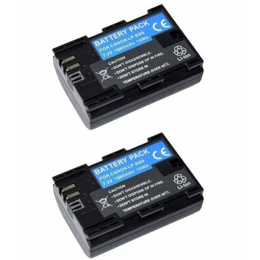 [2 Pack] LP-E6 Battery For Canon EOS 80D 70D 60D 7D 6D | Upgraded Capacity | Compatible with LP-E6N - Battery Mate