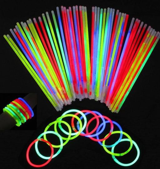 2 Pack Mixed Colour Glow Sticks Bracelets Party Glow In the Dark Glowsticks - Battery Mate