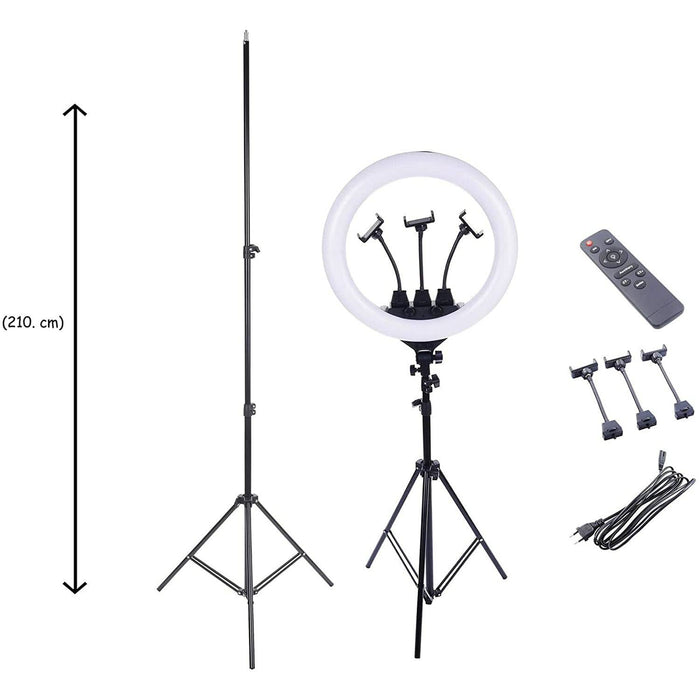 22" Large LED Ring Light with Tripod + Remote | with Carry Bag - Battery Mate