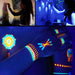 24 Tubes 25ml Art Body Paint Glow inLight Face & Body Paint with 6 Colors Glow Blacklight Neon Fluorescent for Party Clubbing Festival Halloween Makeup - Battery Mate