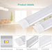 2Pcs 40W LED Slim Ceiling Fluorescent Diffused Batten Light 4FT 1200mm 6500K Daylight - Battery Mate