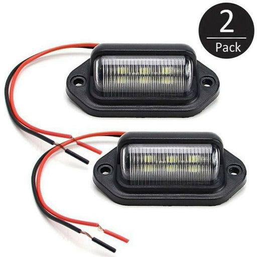 2PCS 6 LED License Number Plate Light Lamps for Truck SUV Trailer Lorry 12/24V - Battery Mate