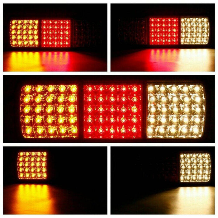 2x 75 LED Tail Lights Stop Indicator Reverse Lamp 24V Trailer Truck Ute Light - Battery Mate