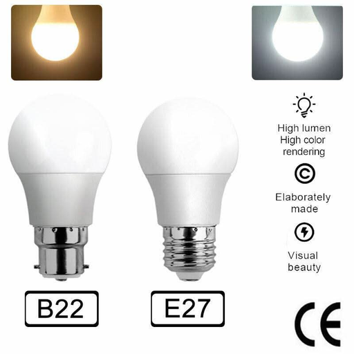 2x LED Bulb 7W E27 Globe Light Warm White Screw Bright Bulb - Battery Mate