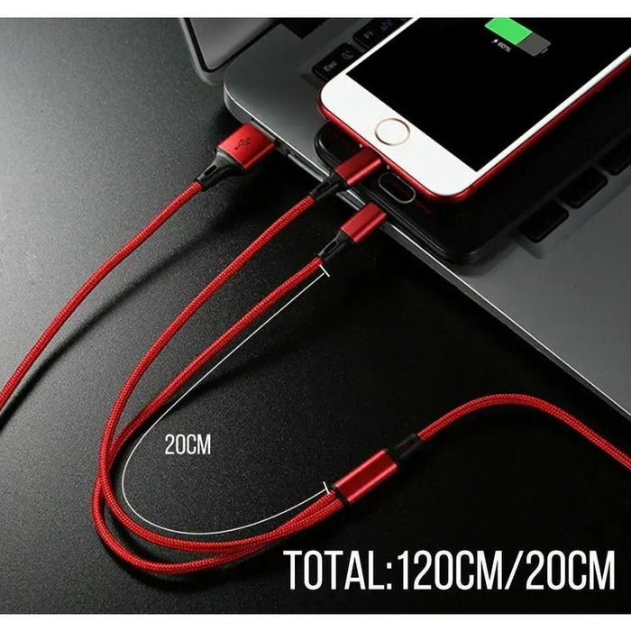 3 in 1 Multi USB Charger Charging Cable Cord For USB TYPE C Android Micro - Battery Mate