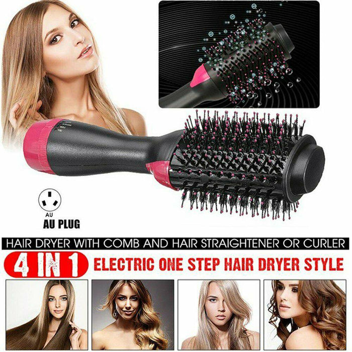 3-in-1 One Step Hair Dryer Comb and Volumizer Pro Brush Straightener Curler 220V - Battery Mate