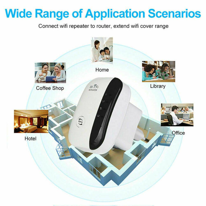300Mbps Wifi Extender Repeater Range Booster AP Router AU Wireless-N 802.11 - Battery Mate