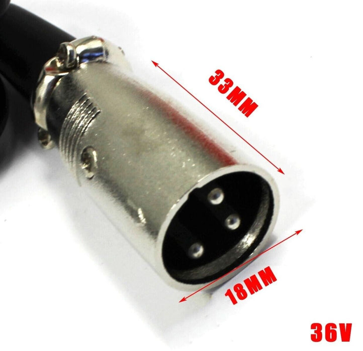 36V 3Pin XLR Plug Connector Lithium Battery Charger for Electric Scooter Bike - Battery Mate