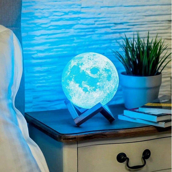 3D Magical Moon Lamp USB LED Night Light Moonlight Touch Sensor 16Colors - Battery Mate