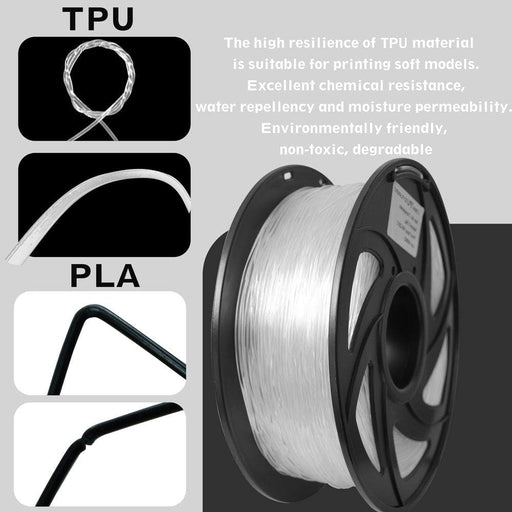 3D Printer Filament TPU 1KG - Clear - Battery Mate