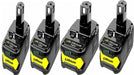 [4 Pack] 6ah Ryobi One+ Plus Compatible 18V Batteries - Battery Mate