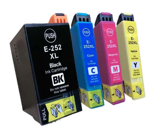 4 Pack Epson 252XL Compatible Ink Cartridges [C13T253192-C13T253492] [1BK,1C,1M,1Y] - Battery Mate