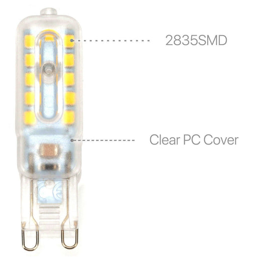 4 Pack | G9 LED Light Bulbs Non-Dimmable Warm White 3000K for Landscape Ceiling - Battery Mate