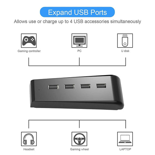 4 Ports Hub USB Adapter Connector Extender High Speed For Sony PlayStation 5 PS5 - Battery Mate