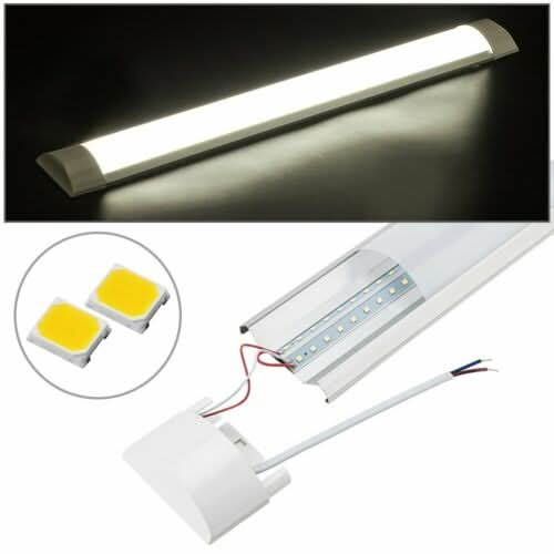 40W LED Slim Ceiling Fluorescent Diffused Batten Light 4FT 1200mm 6500K Daylight - Battery Mate