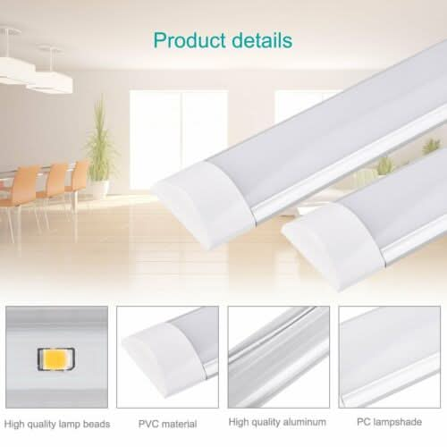 40W LED Slim Ceiling Fluorescent Diffused Batten Light 4FT 1200mm 6500K Daylight - Battery Mate