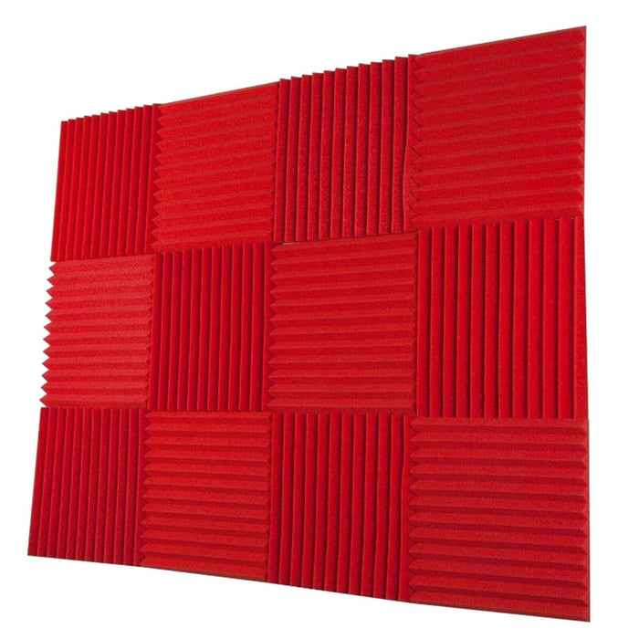 48Pcs Sound-absorbing Foam Wall Home Scene Layout Indoor Sound-absorbing Cotton | Red - Battery Mate