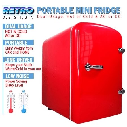 4L Retro Mini Portable Fridge Cosmetic Beauty Car Caravan Medication freeze - Battery Mate