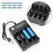 4x 3.7V 18650 Li-ion Rechargeable Battery + USB Smart Charger Indicator - Battery Mate