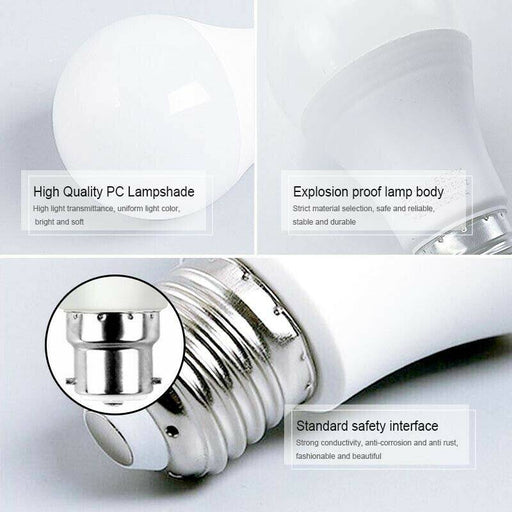 4x LED Bulb 7W E27 Globe Light Warm White Screw Bright Bulb - Battery Mate