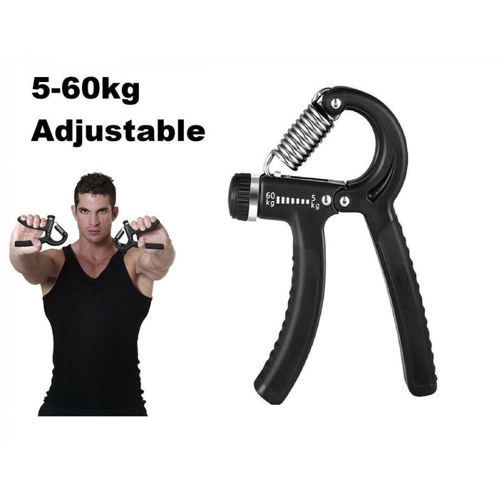 5-60Kg Adjustable Power Hand Grip Forearm Exerciser Gripper Strengthener Trainer - Battery Mate