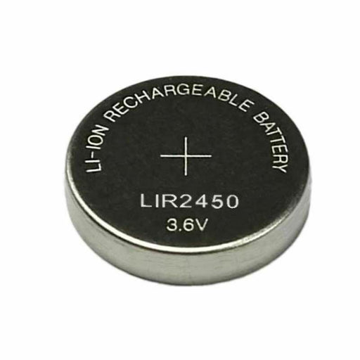 5 Pack 3.6V LiR2450 Rechargeable Coin Button Cell Battery Li-ion replaces CR2450 - Battery Mate