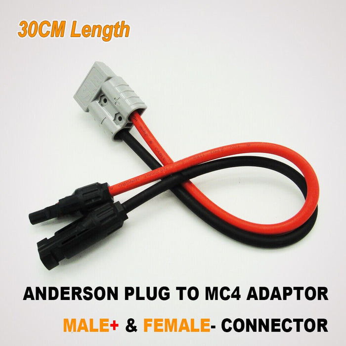 50 AMP Aderson plug to MC-4 Solar Panel Cable Wiring Y Adaptor Connector 30CM - Battery Mate