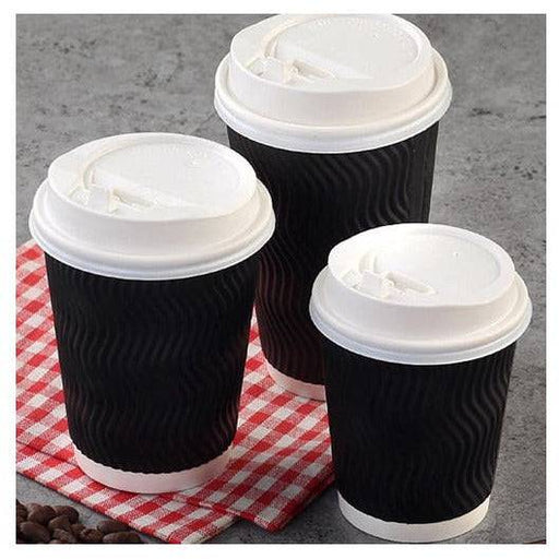 [500] Disposable Coffee Cups 8oz 12oz 16oz Bulk Paper Triple Wall Take Away - Battery Mate