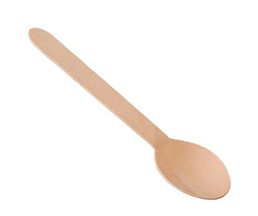 500 Pack | Eco Friendly Wooden Cutlery Spoon Natural - Battery Mate