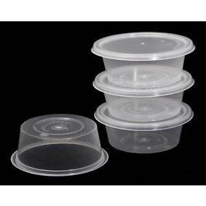 500ml | 100pcs Take away Containers Takeaway Food Plastic Lids - Battery Mate