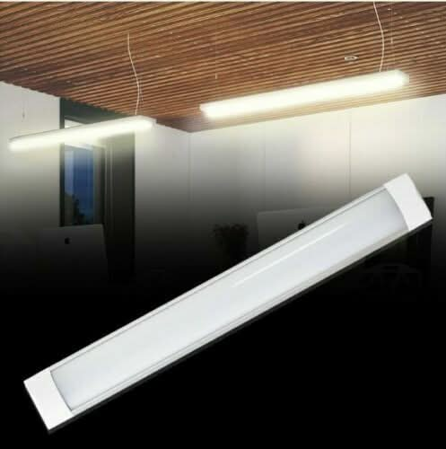 5Pcs 40W LED Slim Ceiling Fluorescent Diffused Batten Light 4FT 1200mm 6500K Daylight - Battery Mate