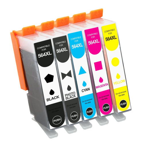 5x 564xl Hp564xl Ink Cartridges For Hp Photosmart 5520 6520 3520 7520 4620 3070 - Battery Mate