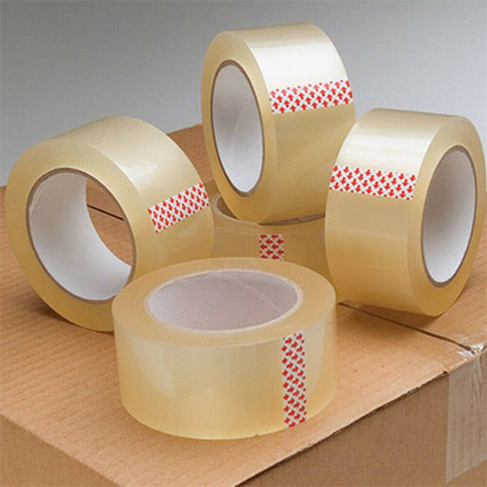 [6 Rolls] Clear Packaging Tape 48mmx75m - Sticky Box Carton Packing Shipping Adhesive - Battery Mate
