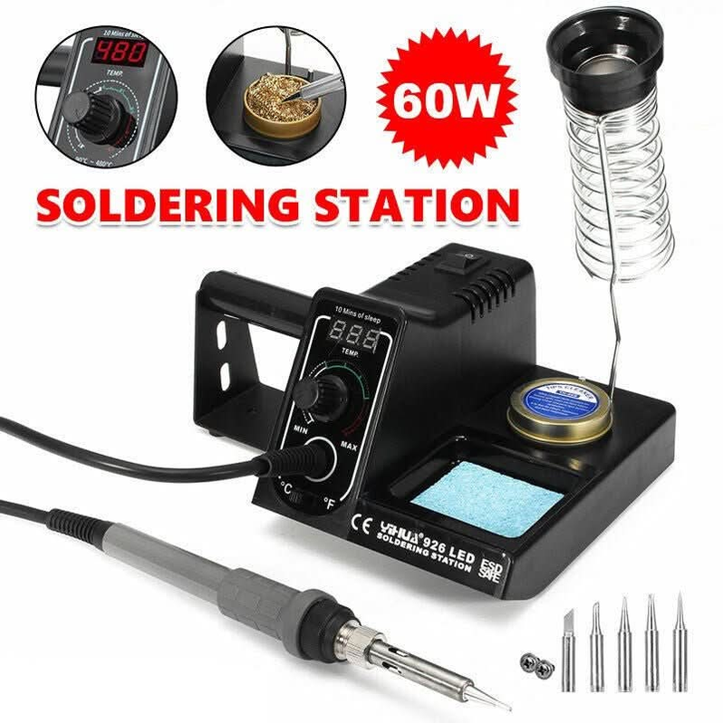 60W Soldering Iron Solder Rework Station Variable Temperature LED Disp ...