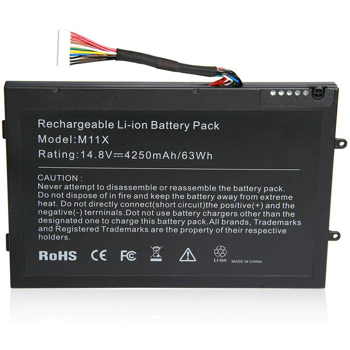 63Wh Battery For Dell Alienware M11x M14x R1 R2 PT6V8 KR-08P6X6 T7YJR P06T DKK25 - Battery Mate