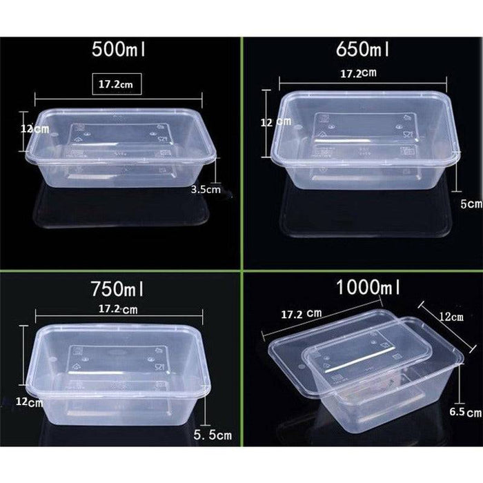 650ml (Medium) | 100 Pack Food Containers Takeaway Storage Box - Battery Mate