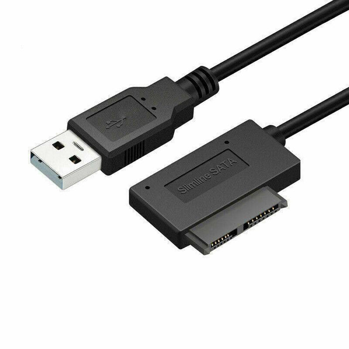 7+6 13Pin Slim SATA to USB CD DVD Rom Optical Hard Drive Cable Adapter Converter - Battery Mate