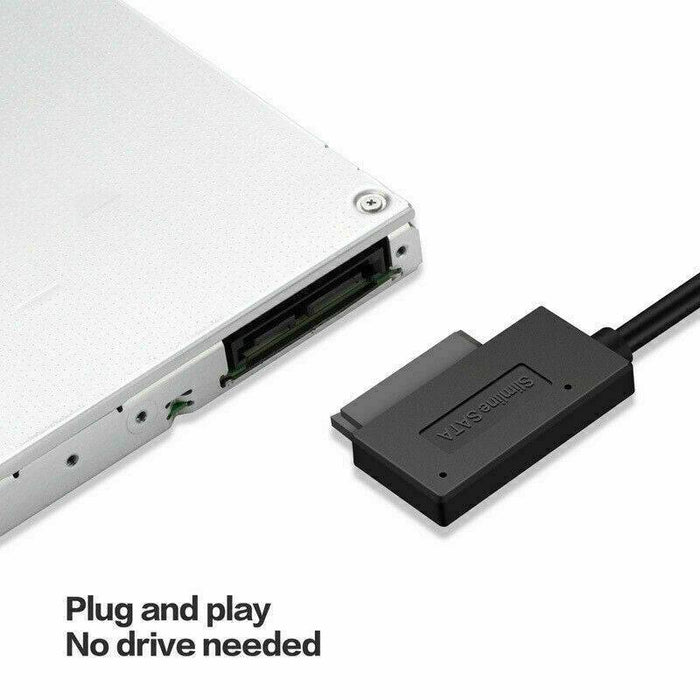 7+6 13Pin Slim SATA to USB CD DVD Rom Optical Hard Drive Cable Adapter Converter - Battery Mate