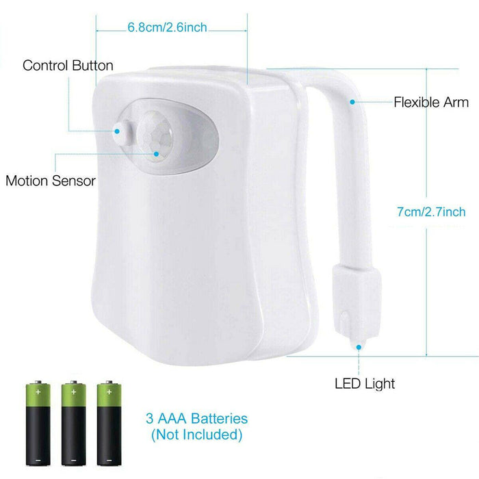 1pc Led Toilet Motion Sensor Night Light Battery-operated Toilet