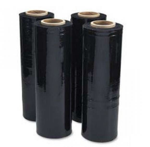 8 Rolls | Stretch Film BLACK Hand Use 500mm x 450m | 25UM Pallet Shrink Wrap - Battery Mate