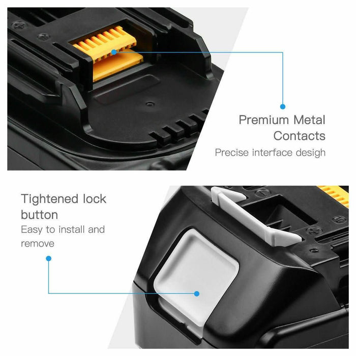 2X Ersatz für Makita18V Akku BL1850B BL1850 BL1840B BL1840 BL1830B 2X Ersatz für Makita18V Akku BL1850B BL1850 BL1840B BL1840 BL1830B