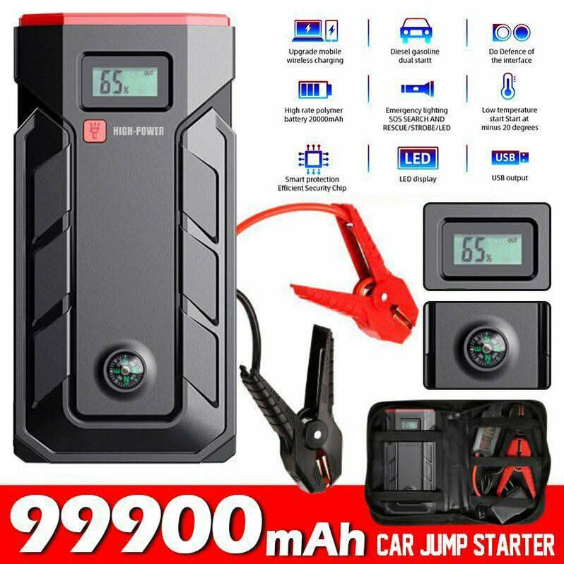 99900mAh Car Jump Starter Power Bank Pack Vehicle Charger Battery Engi