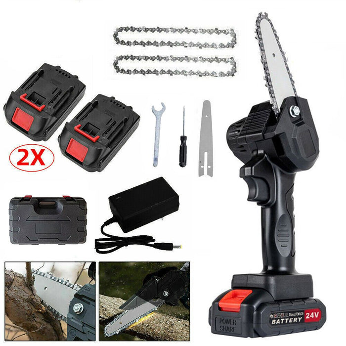 9in1 Mini Cordless Electric Chainsaw Rechargeable & 2X batteries - Battery Mate