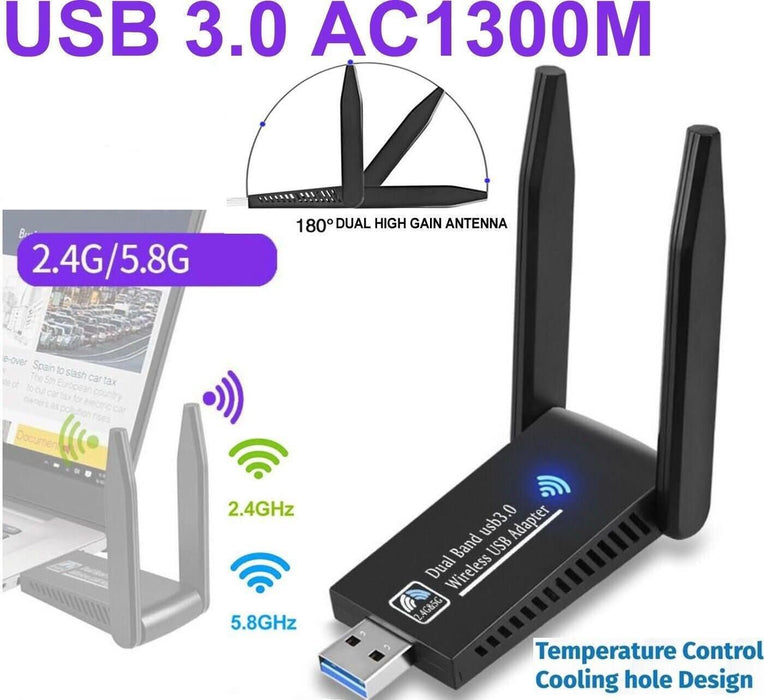 Adattatore WiFi USB 3.0 AC1300 – Dual Band 5GHz/2.4Ghz, Rete Wireless Per PC E Mac - Foto 5