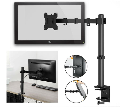 Adjustable Monitor Stand Single Arm Desk Mount Computer LCD TV Holder Display - Battery Mate