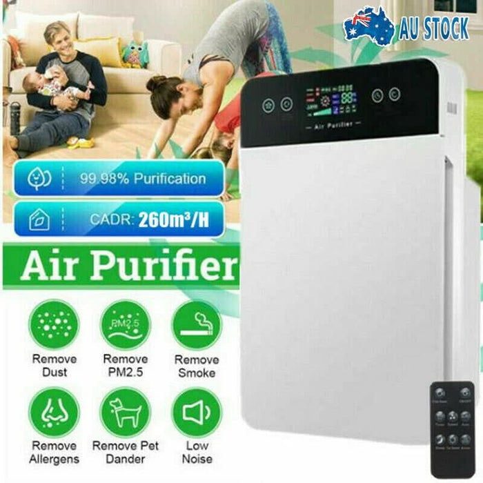 Air Purifier HEPA Filter PM2.5 Smoke Dust Germ Odor Cleaner Remote Control AU - Battery Mate