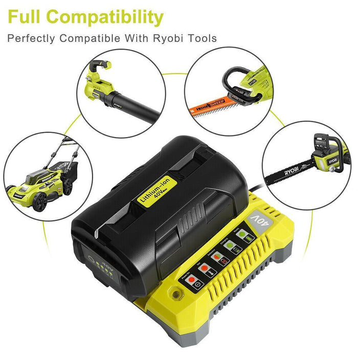 [Battery + Charger Combo] 40V & 36V Replacement Battery + Charger for Ryobi Cordless Power Tools - Battery Mate