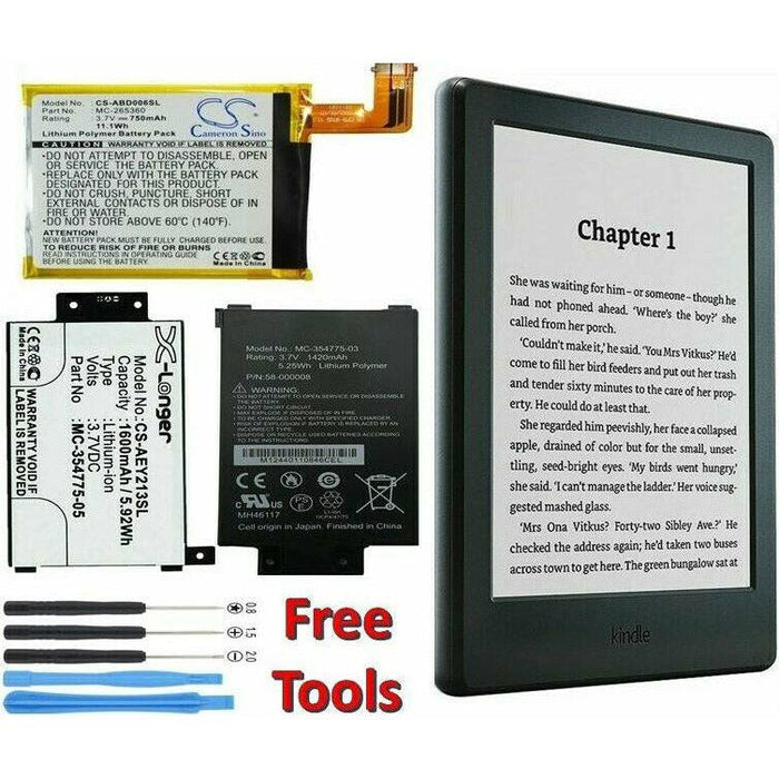 Battery For Amazon Kindle 2 3 4 5 DX DXG Paperwhite 1 2 3 eReader - Battery Mate