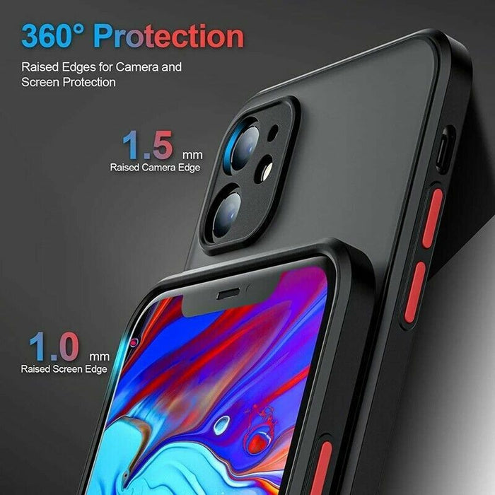Black Matte Surface Ultra Protective iPhone 13 Case - Battery Mate