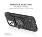 Black Shockproof Ring Case Stand Cover for iPhone 12 - Battery Mate